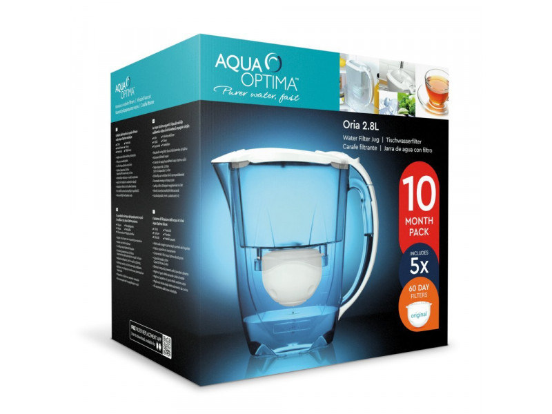 AQUA OPTIMA Oria FJ0560 Κανάτα 2,8lt + 5 Ανταλλακτικά Φίλτρα SWP 60 ημερών (Πακέτο 10 μηνών) 0015405