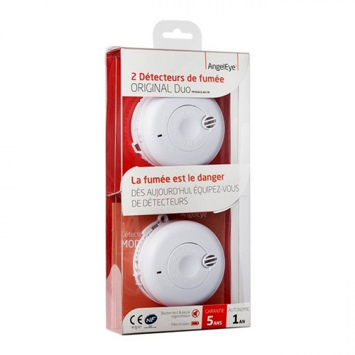 AngelEye (2 TEMAXIA)  TPS0501 Ανιχνευτής/Συναγερμός Καπνού Σετ 2 τεμ - 1 Χρόνος Αυτονομίας 0017685