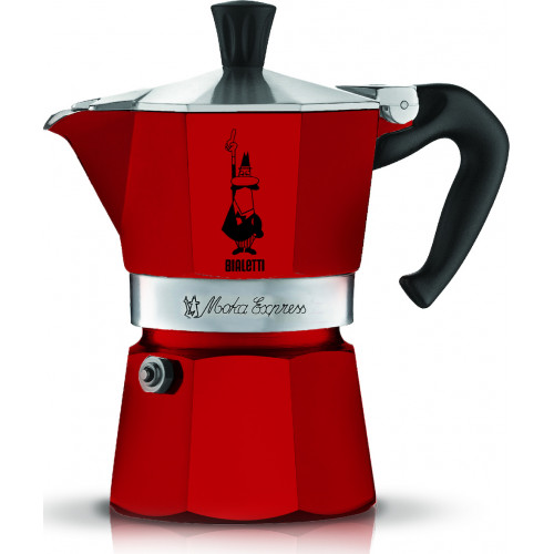 BIALETTI Moka Express Καφετιέρα Espresso 3 Μερίδων Κόκκινο  - Αλουμινίο (0004942) 0021554