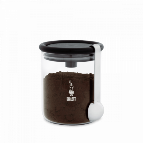 BIALETTI Γυάλινο Δοχείο Αποθήκευσης καφέ - με βάση για τοποθέτηση δοχείου καφέ bialetti και κουτάλι (DCDESIGN07) 0021962