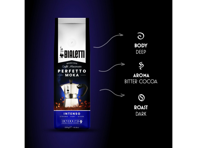 BIALETTI 096080317 PERFETTO MOKA INTENSO Καφές Espresso Dark 250gr - Made in Italy 0024608