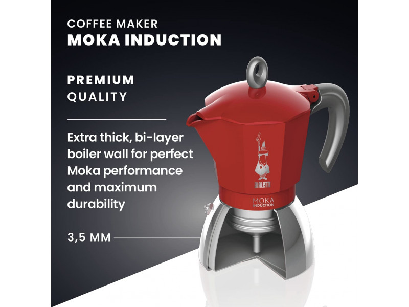 BIALETTI New Moka Induction Καφετιέρα Espresso 4 Μερίδων Κόκκινο (0006944) 0028530