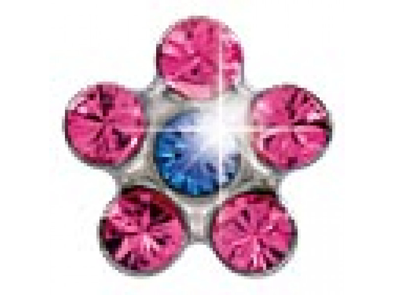 InvernessMed .804ST - Λουλούδι Ροζ/Ζαφείρι 5mm - Ανοξείδωτο ατσάλι Με Τιτάνιο Eli (Ζευγάρι) 0005809