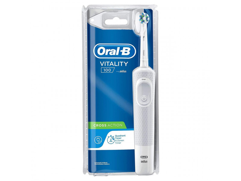ORAL-B Vitality D100 Cross Action Ηλεκτρική Οδοντόβουρτσα Λευκή 0020777