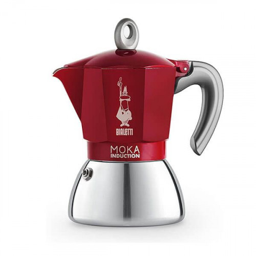 BIALETTI 0006946 Moka Induction Καφετιέρα Αλουμινίου 6 Μερίδων 280ml (9.4OZ) Κόκκινο (Rossa) 0026940